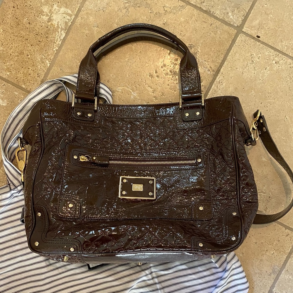 Anya Hindmarch Brown Patent Leather Tote
